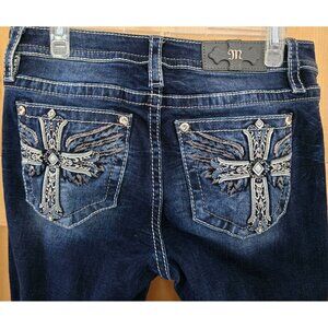 Miss Me Dark Wash Embroidered Cross Jean boho comfort western cottagecore 30x28